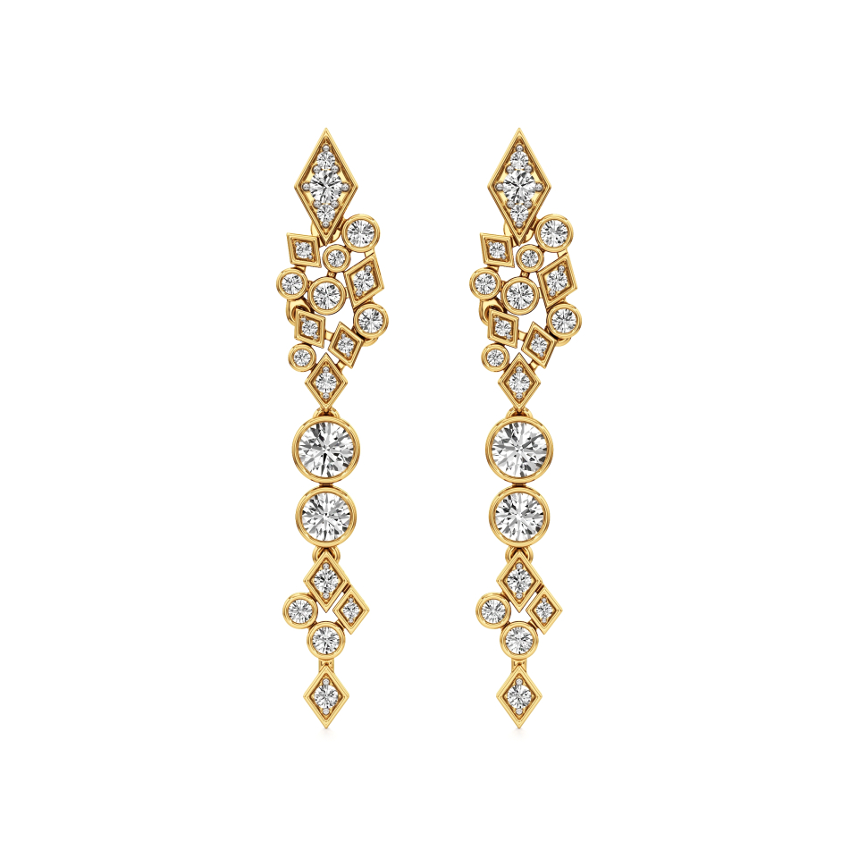 14k Yellow Gold Cascade Luxe Diamond Earrings