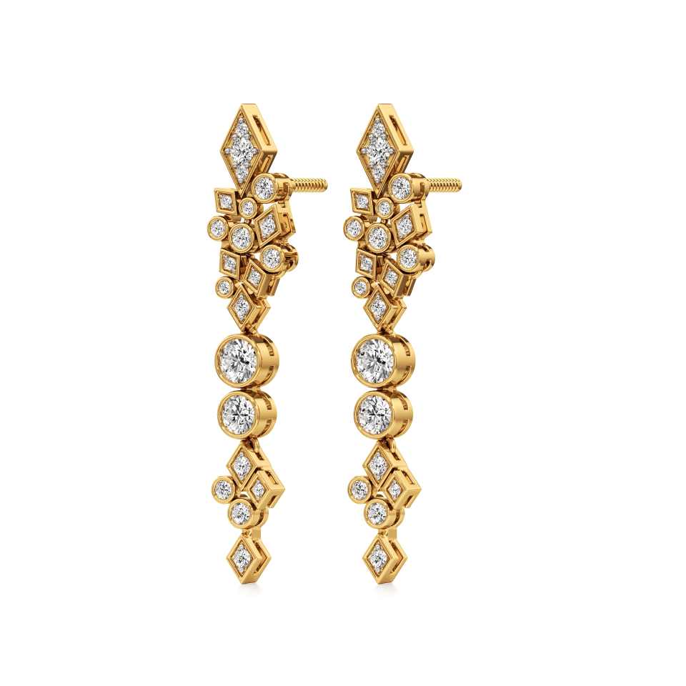 14k Yellow Gold Cascade Luxe Diamond Earrings