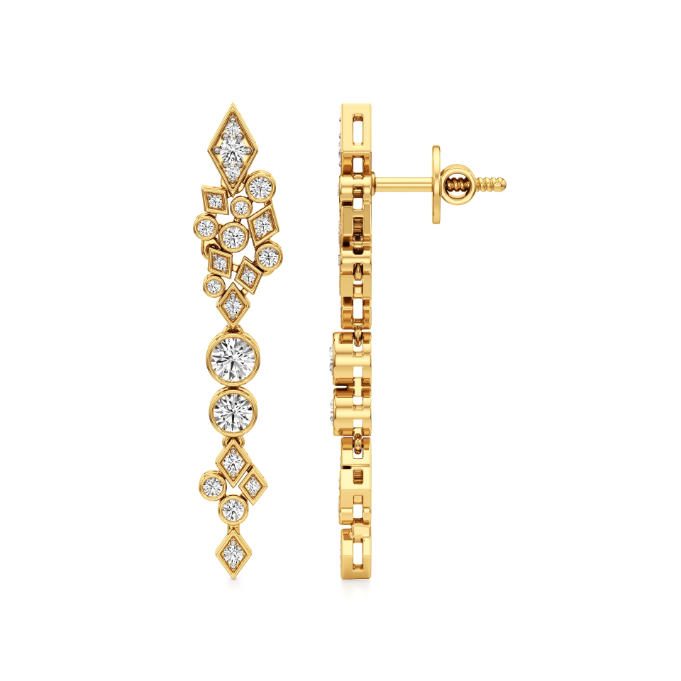 14k Yellow Gold Cascade Luxe Diamond Earrings