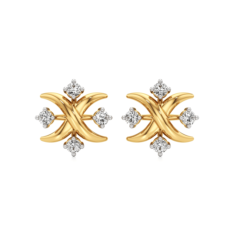 14k Yellow Gold Embrace Diamond Earrings
