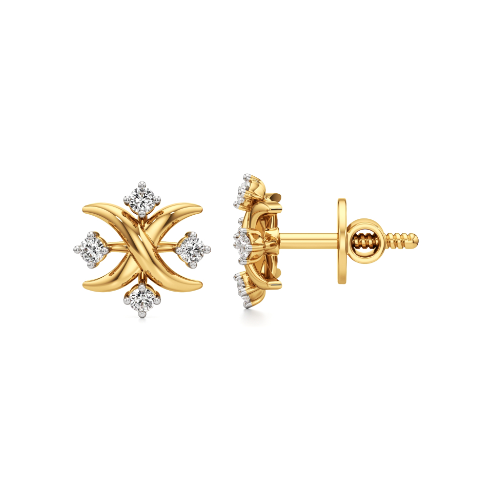14k Yellow Gold Embrace Diamond Earrings