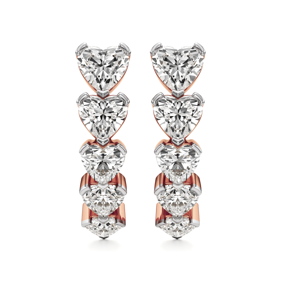 14k Rose Gold Amoura Heartline Serenity Hoop Earrings