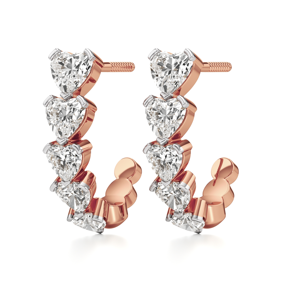 14k Rose Gold Amoura Heartline Serenity Hoop Earrings