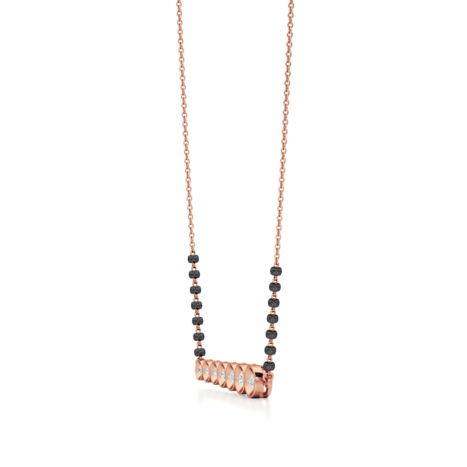 14k Rose Gold Elegant Cascade Diamond Mangalsutra Necklace