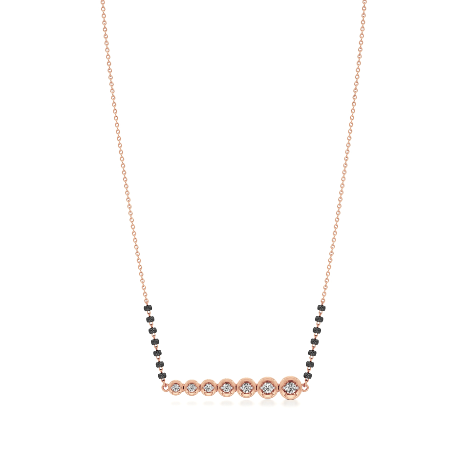 14k Rose Gold Elegant Cascade Diamond Mangalsutra Necklace