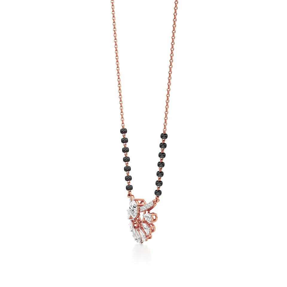 14k Rose Gold Sunrise Glow Diamond Mangalsutra Necklace
