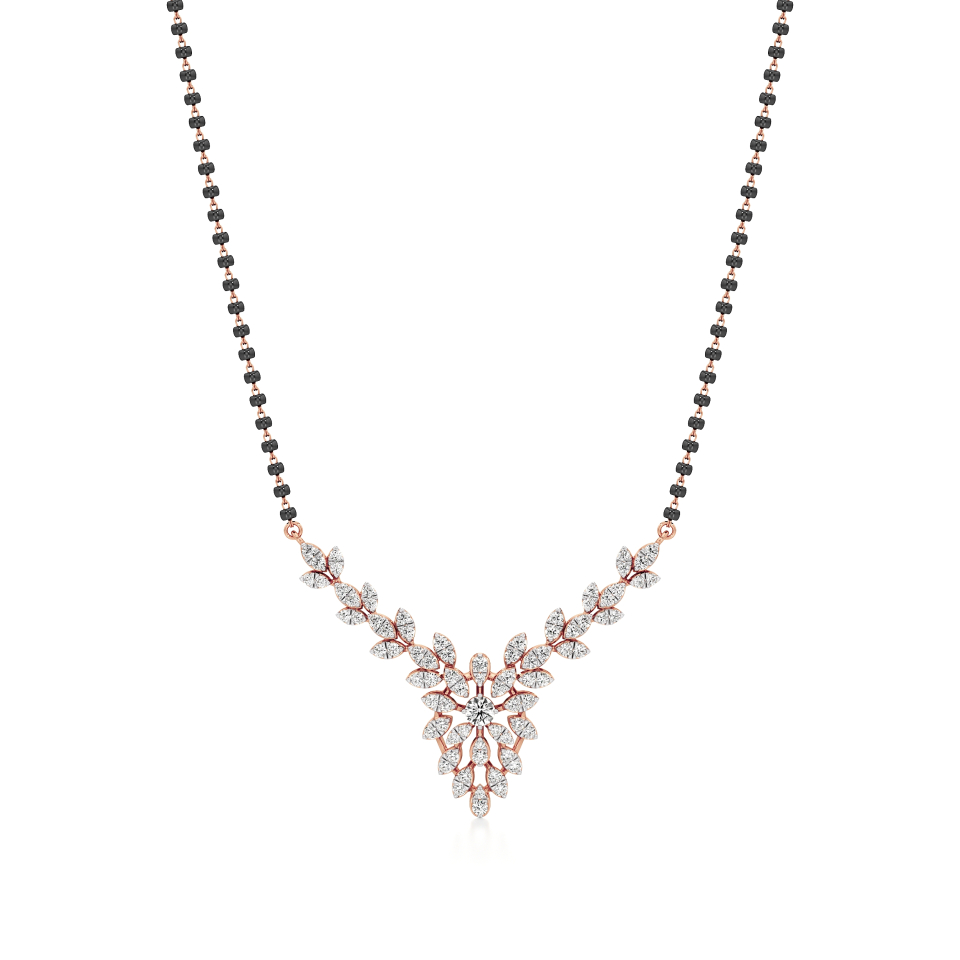 14k Rose Gold Vinelet Grace Diamond Mangalsutra Necklace