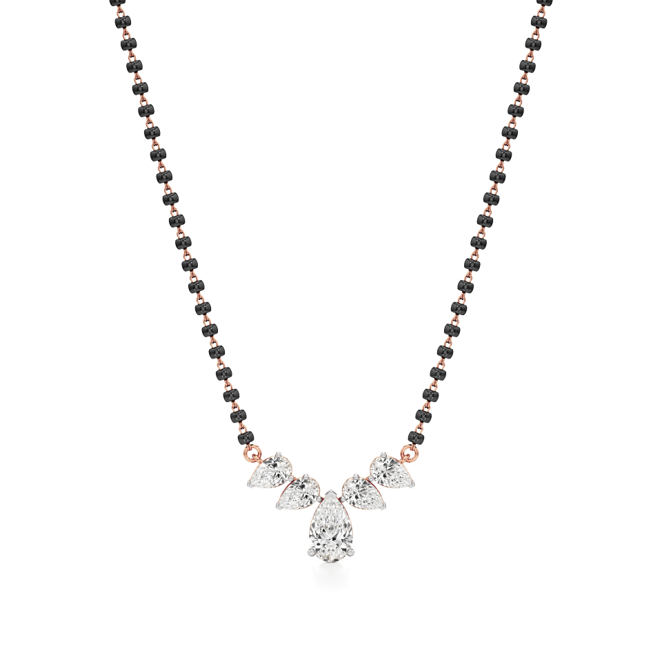 14k Rose Gold Eterna Drops Diamond Mangalsutra Necklace