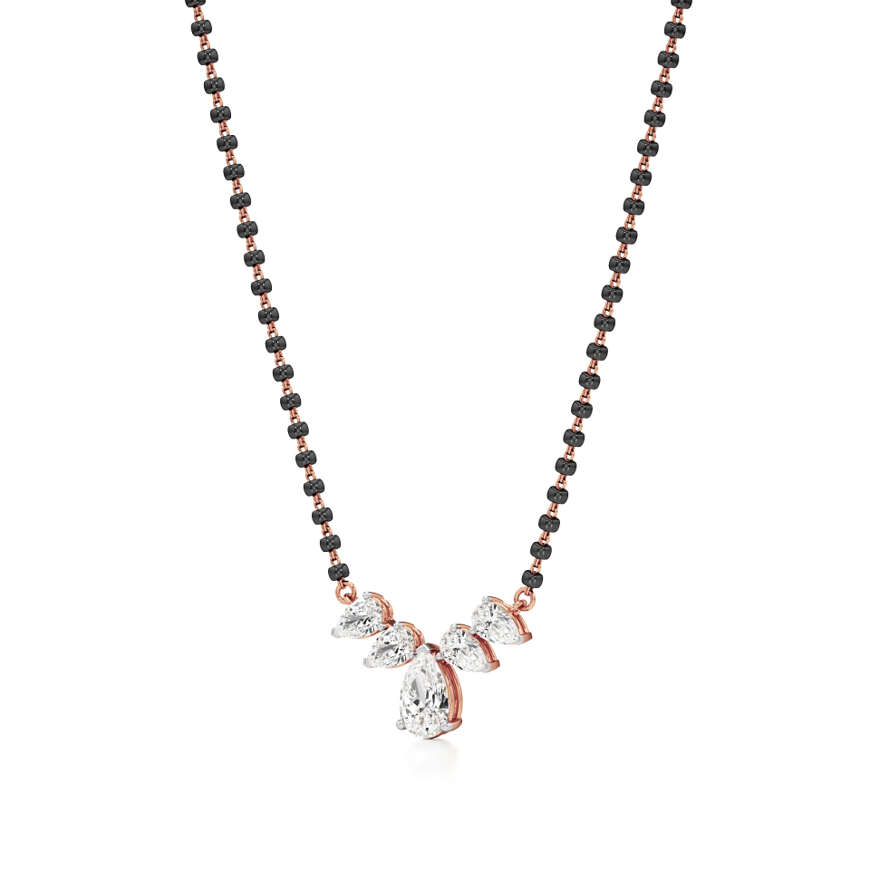 14k Rose Gold Eterna Drops Diamond Mangalsutra Necklace