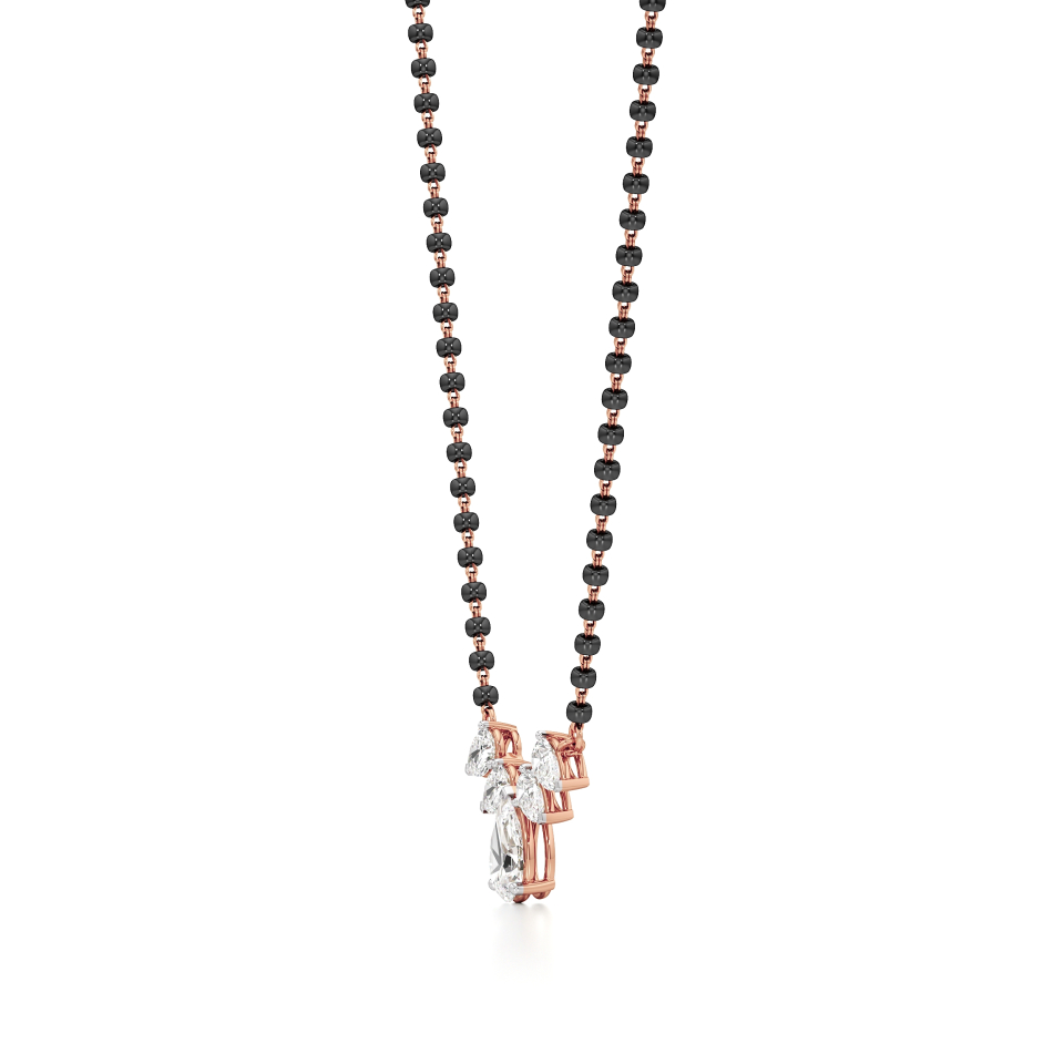 14k Rose Gold Eterna Drops Diamond Mangalsutra Necklace