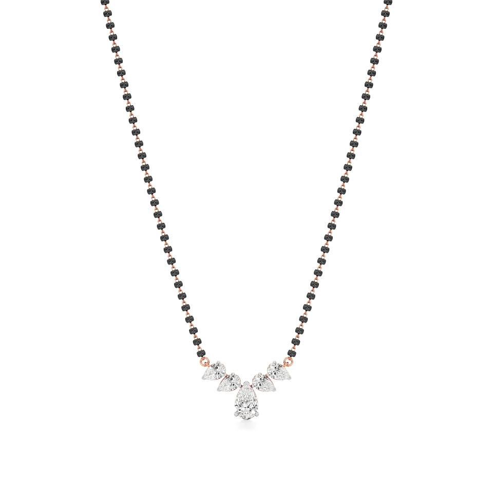 14k Rose Gold Eterna Drops Diamond Mangalsutra Necklace