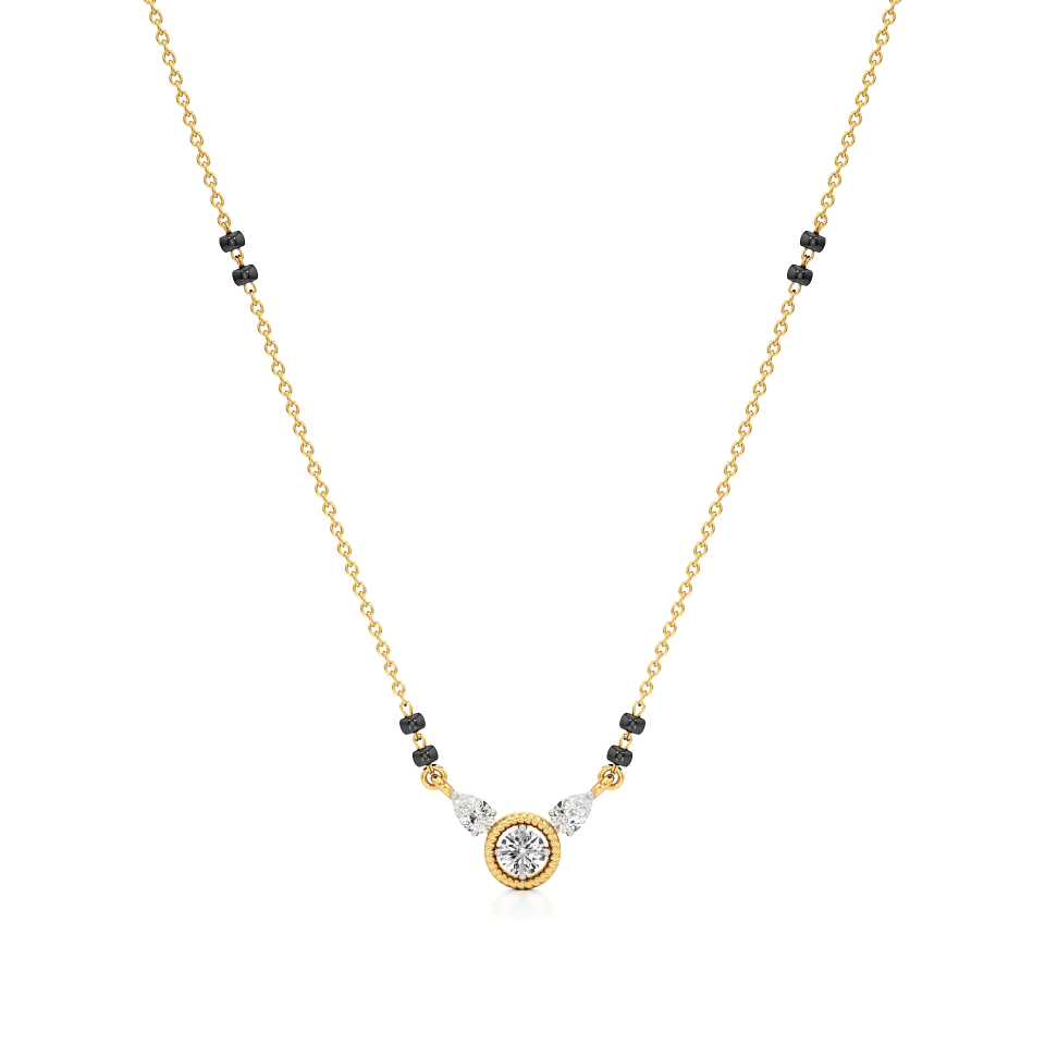 14k Yellow Gold Eternal Glow Diamond Mangalsutra Necklace