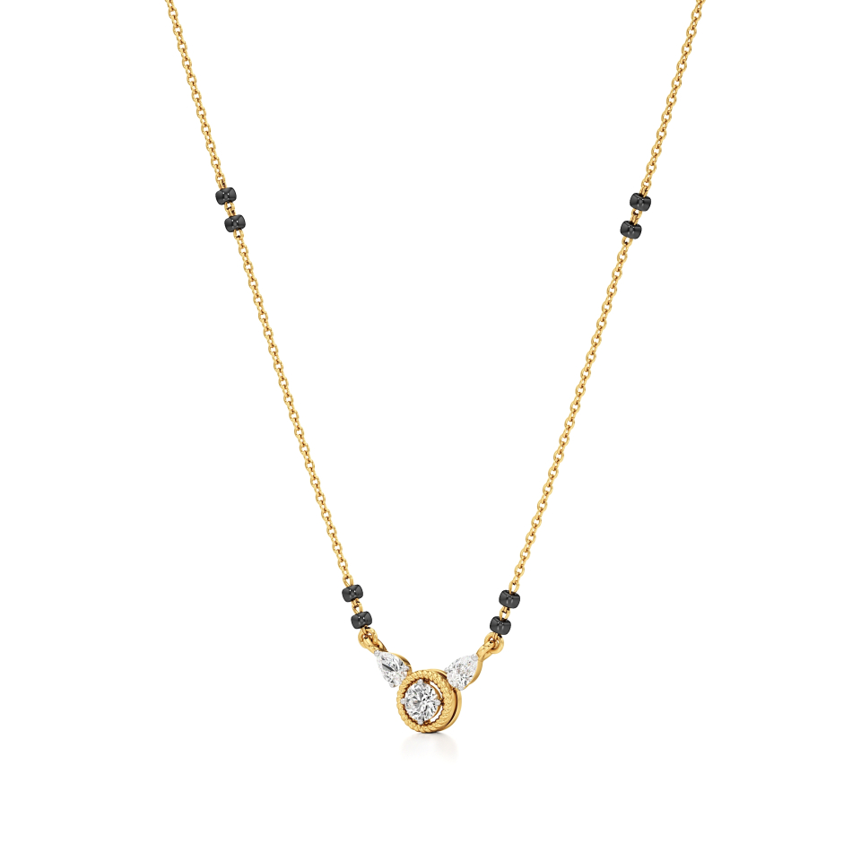 14k Yellow Gold Eternal Glow Diamond Mangalsutra Necklace
