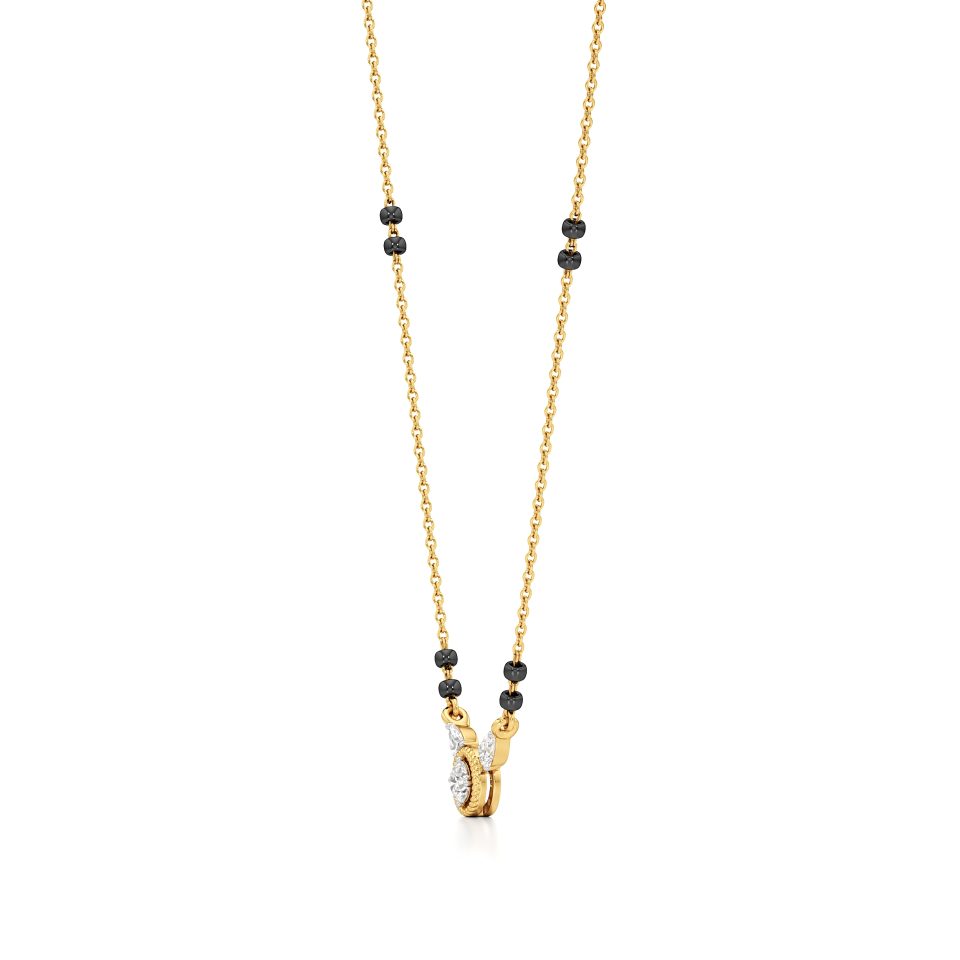 14k Yellow Gold Eternal Glow Diamond Mangalsutra Necklace