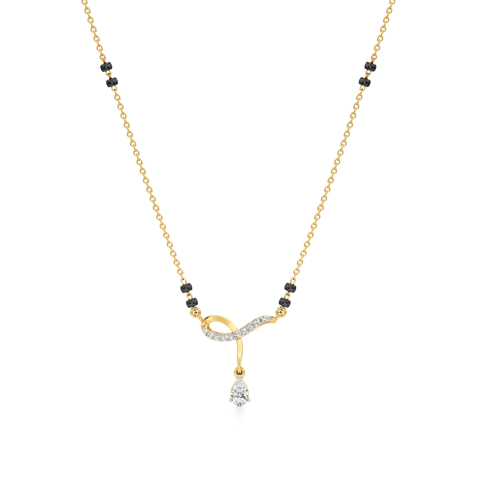 14k Yellow Gold Eternal Twist Diamond Mangalsutra Necklace