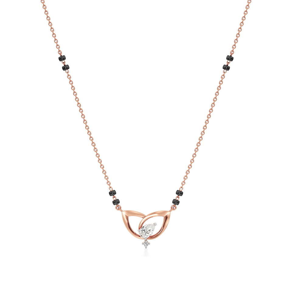 14k Rose Gold Golden Embrace Diamond Mangalsutra Necklace