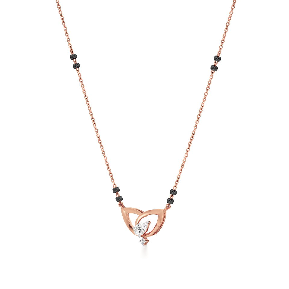 14k Rose Gold Golden Embrace Diamond Mangalsutra Necklace