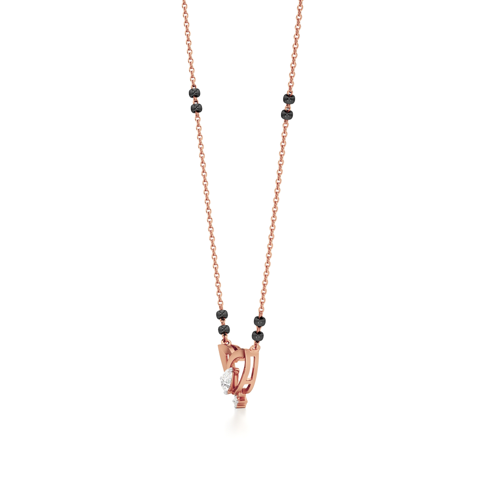 14k Rose Gold Golden Embrace Diamond Mangalsutra Necklace