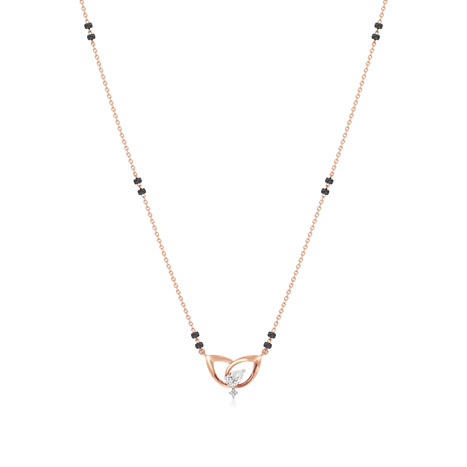 14k Rose Gold Golden Embrace Diamond Mangalsutra Necklace