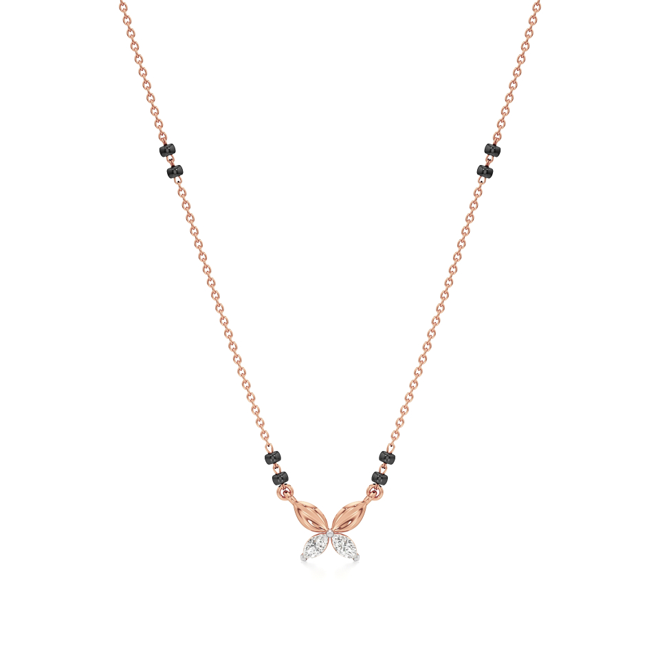14k Rose Gold Petite Elegance Diamond Mangalsutra Necklace