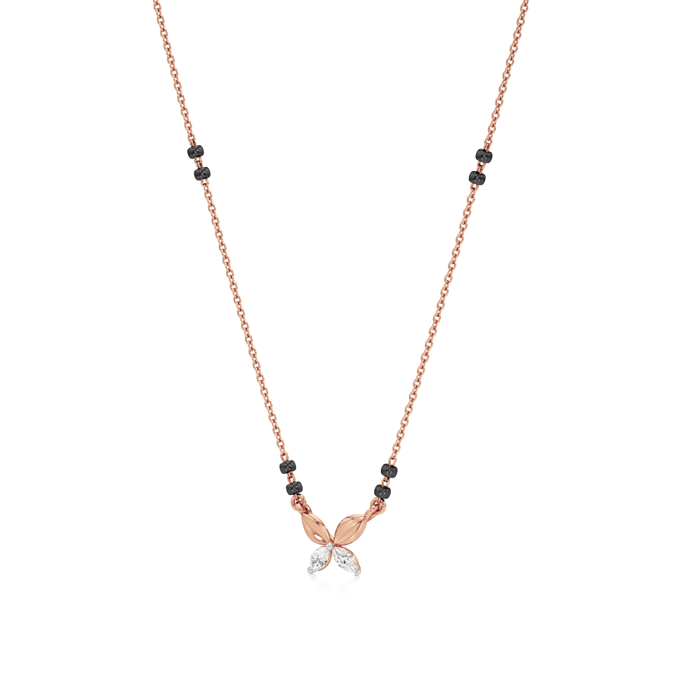 14k Rose Gold Petite Elegance Diamond Mangalsutra Necklace