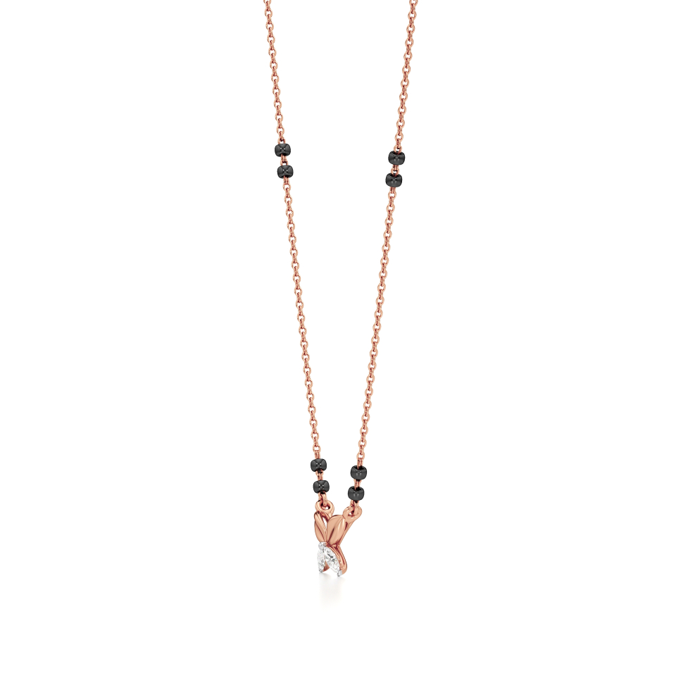 14k Rose Gold Petite Elegance Diamond Mangalsutra Necklace