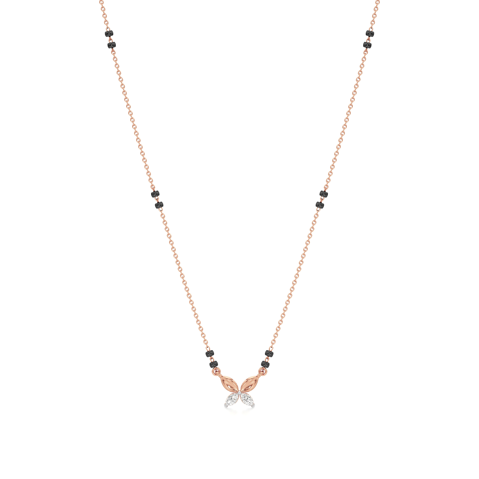 14k Rose Gold Petite Elegance Diamond Mangalsutra Necklace