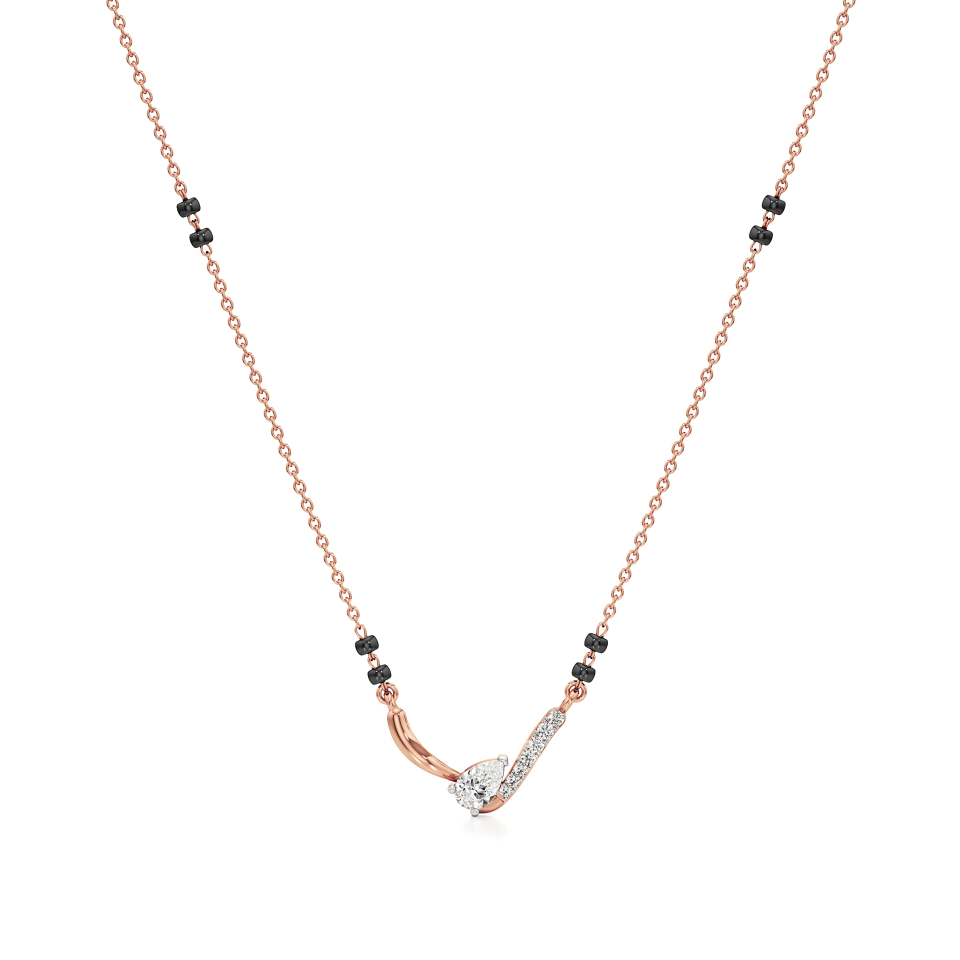 14k Rose Gold Radiant Flow Diamond Mangalsutra Necklace