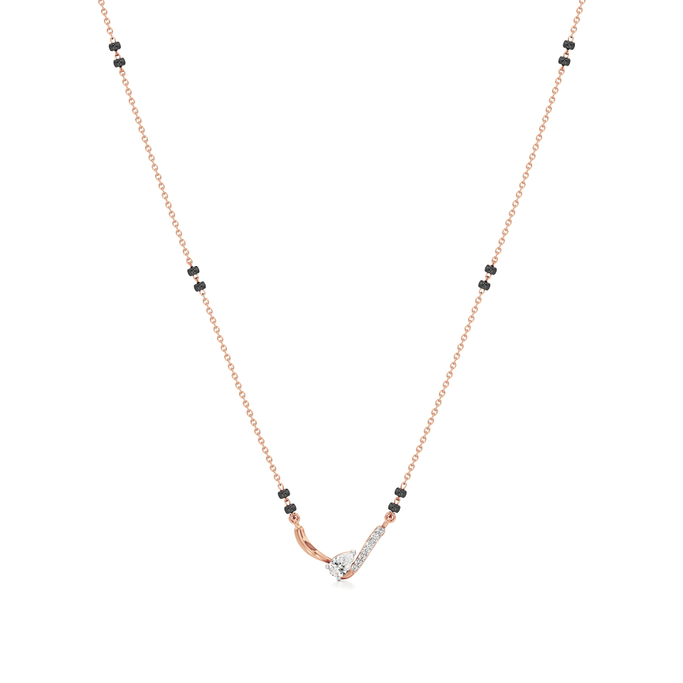 14k Rose Gold Radiant Flow Diamond Mangalsutra Necklace