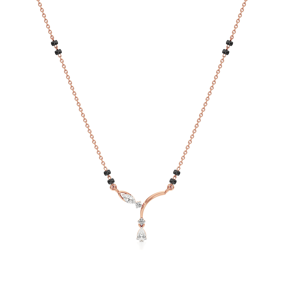 14k Rose Gold Grace Vine Diamond Mangalsutra Necklace