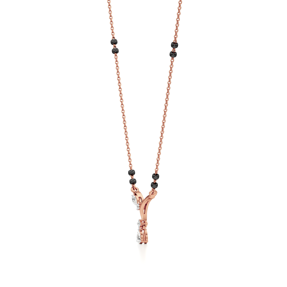 14k Rose Gold Grace Vine Diamond Mangalsutra Necklace