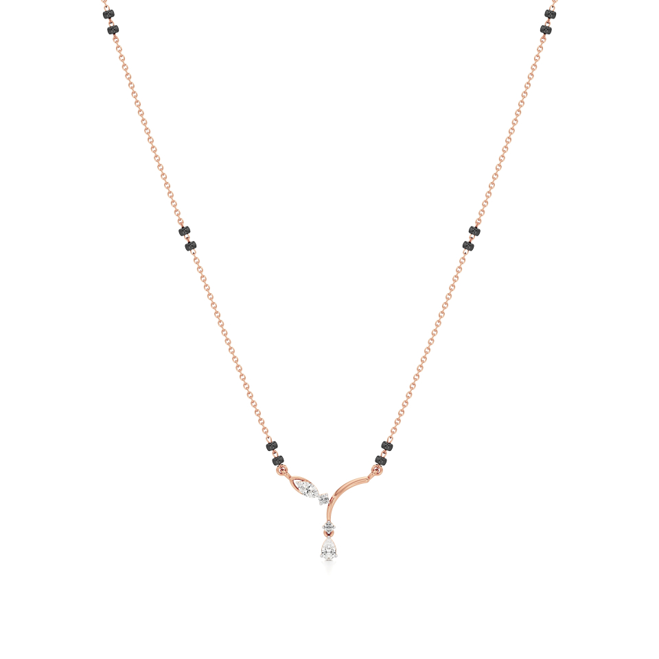 14k Rose Gold Grace Vine Diamond Mangalsutra Necklace