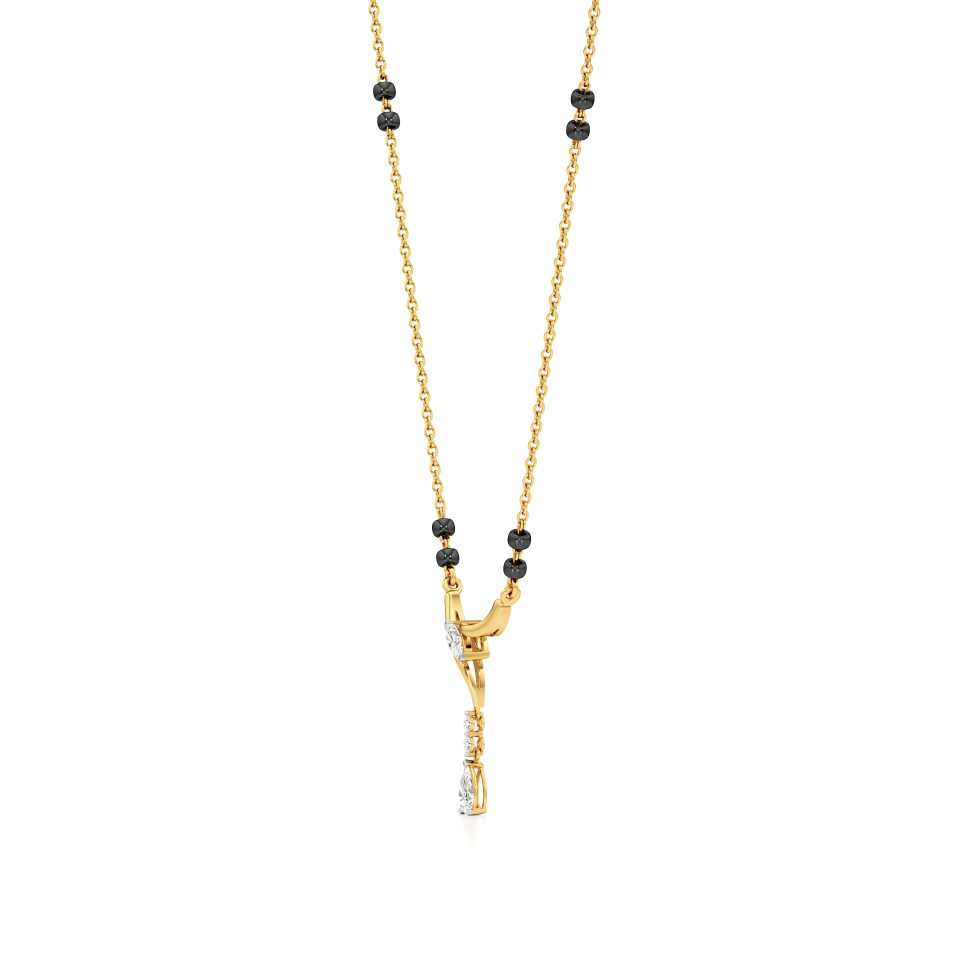 14k Yellow Gold Twilight Drop Diamond Mangalsutra Necklace