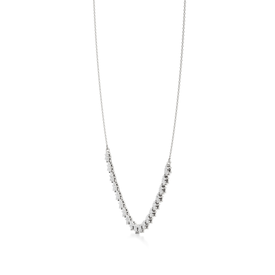 14k White Gold Starry Charm Diamond Necklace
