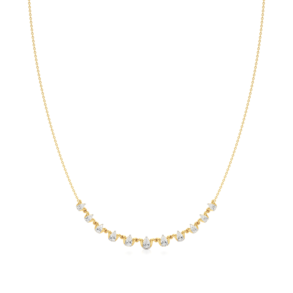 14k Yellow Gold Padma Linea Diamond Necklace