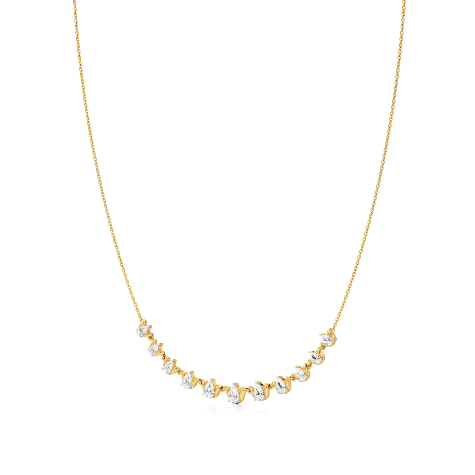 14k Yellow Gold Padma Linea Diamond Necklace