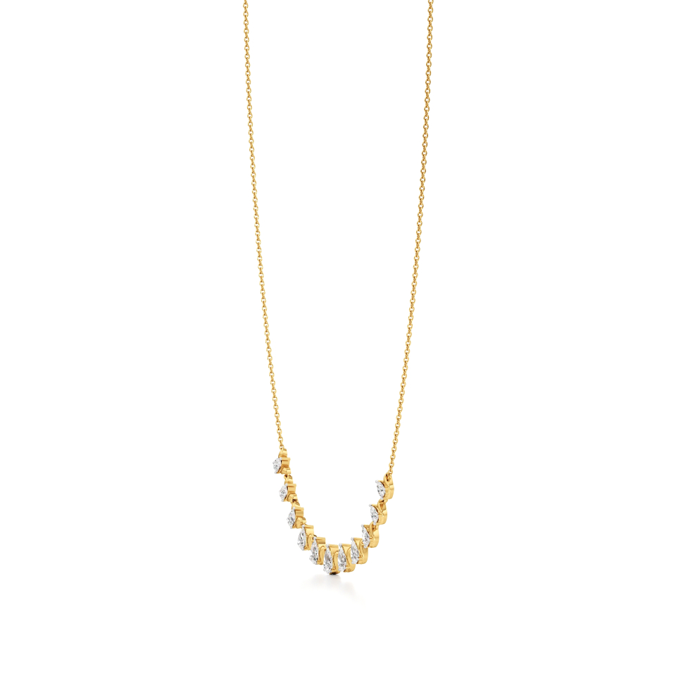 14k Yellow Gold Padma Linea Diamond Necklace