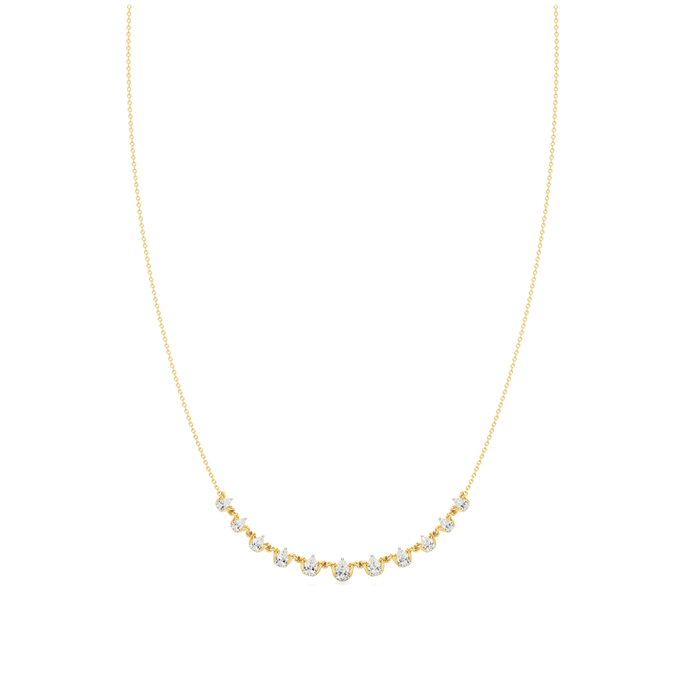 14k Yellow Gold Padma Linea Diamond Necklace