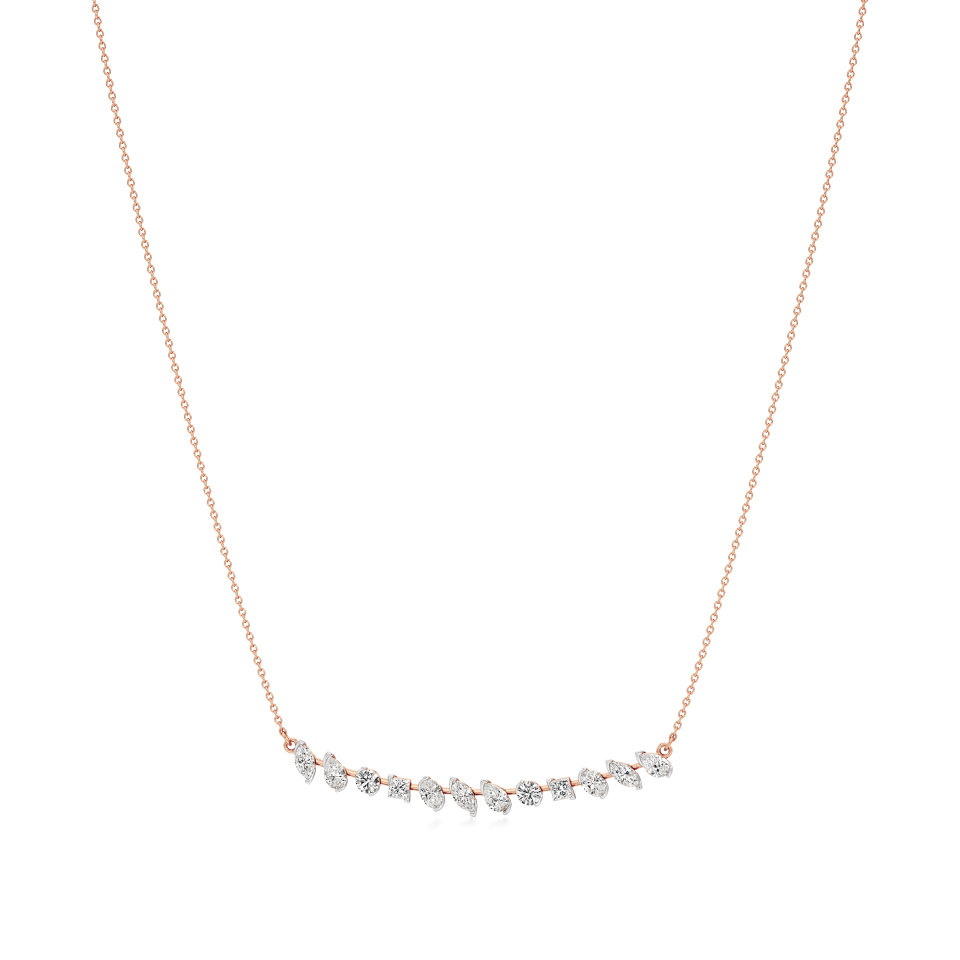 14k Rose Gold Ethereal Multishape Bar Necklace