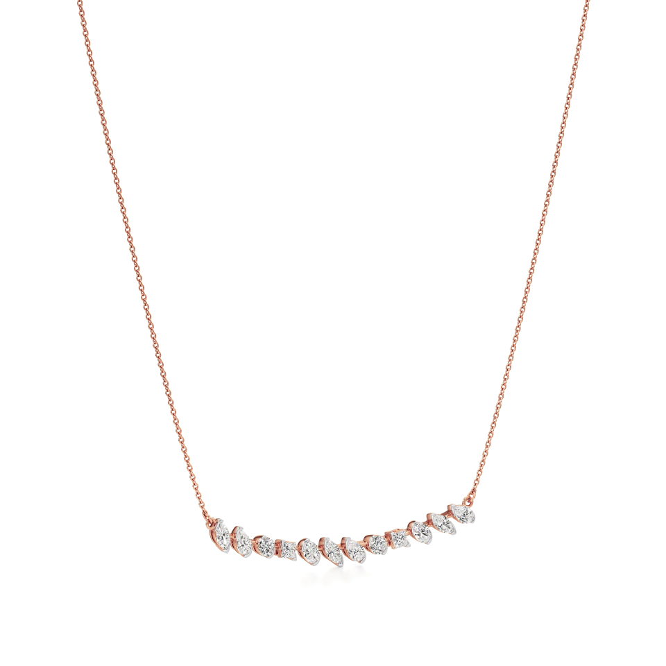 14k Rose Gold Ethereal Multishape Bar Necklace