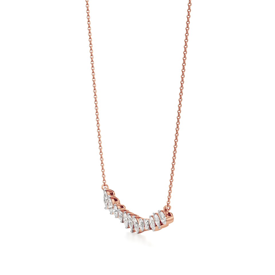 14k Rose Gold Ethereal Multishape Bar Necklace