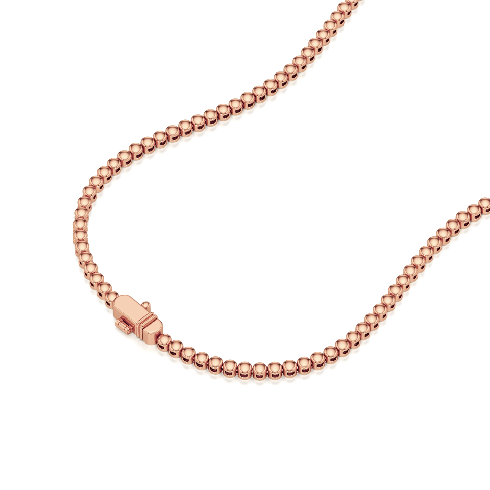 14k Rose Gold Timeless Half-Way Tennis Necklace