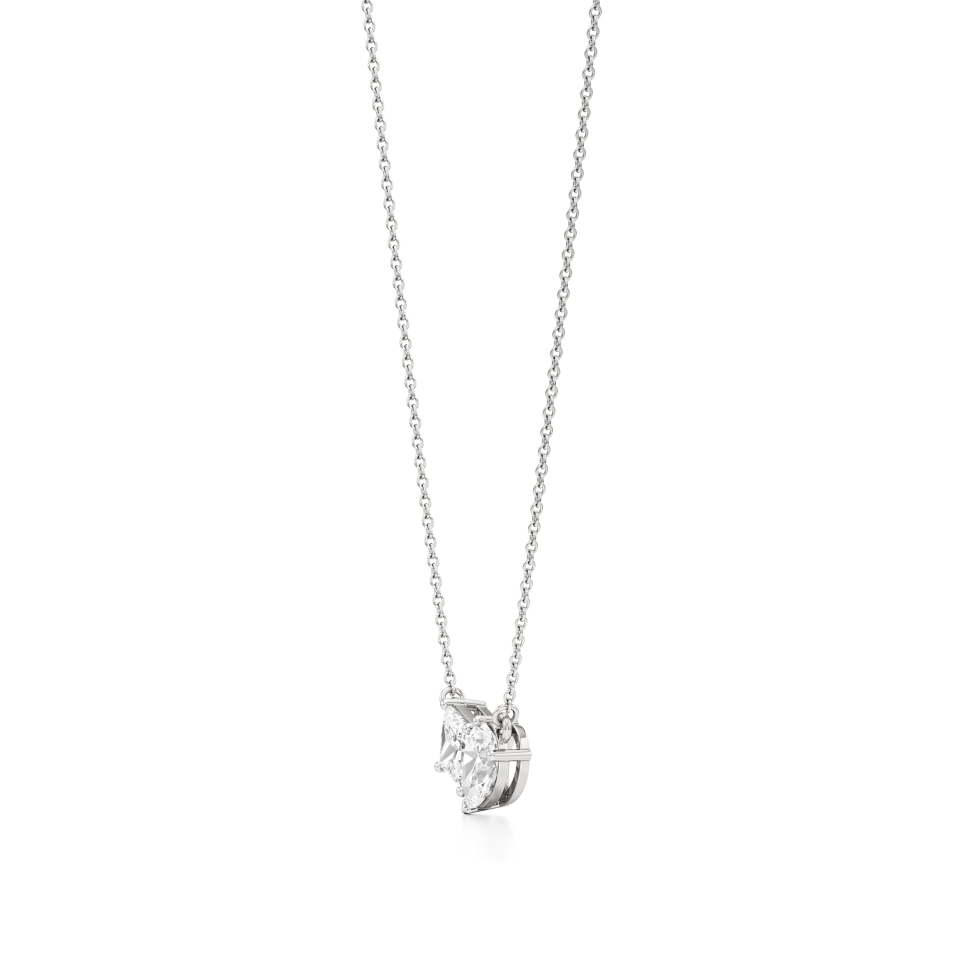 14k White Gold A Stunning Dual-Diamond Toi et Moi Necklace