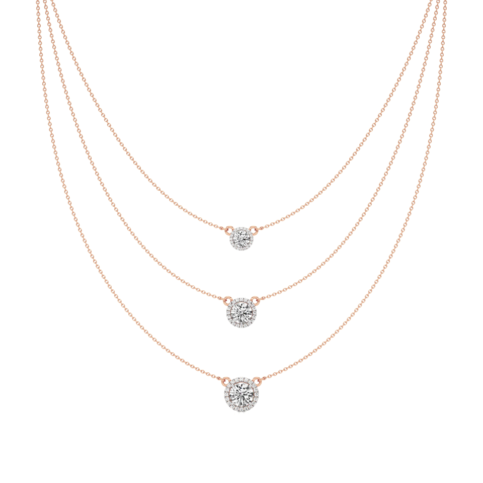 14k Rose Gold A sophisticated three Layered Necklace