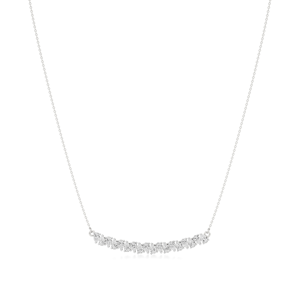 14k White Gold Eternal Spark Bar Necklace