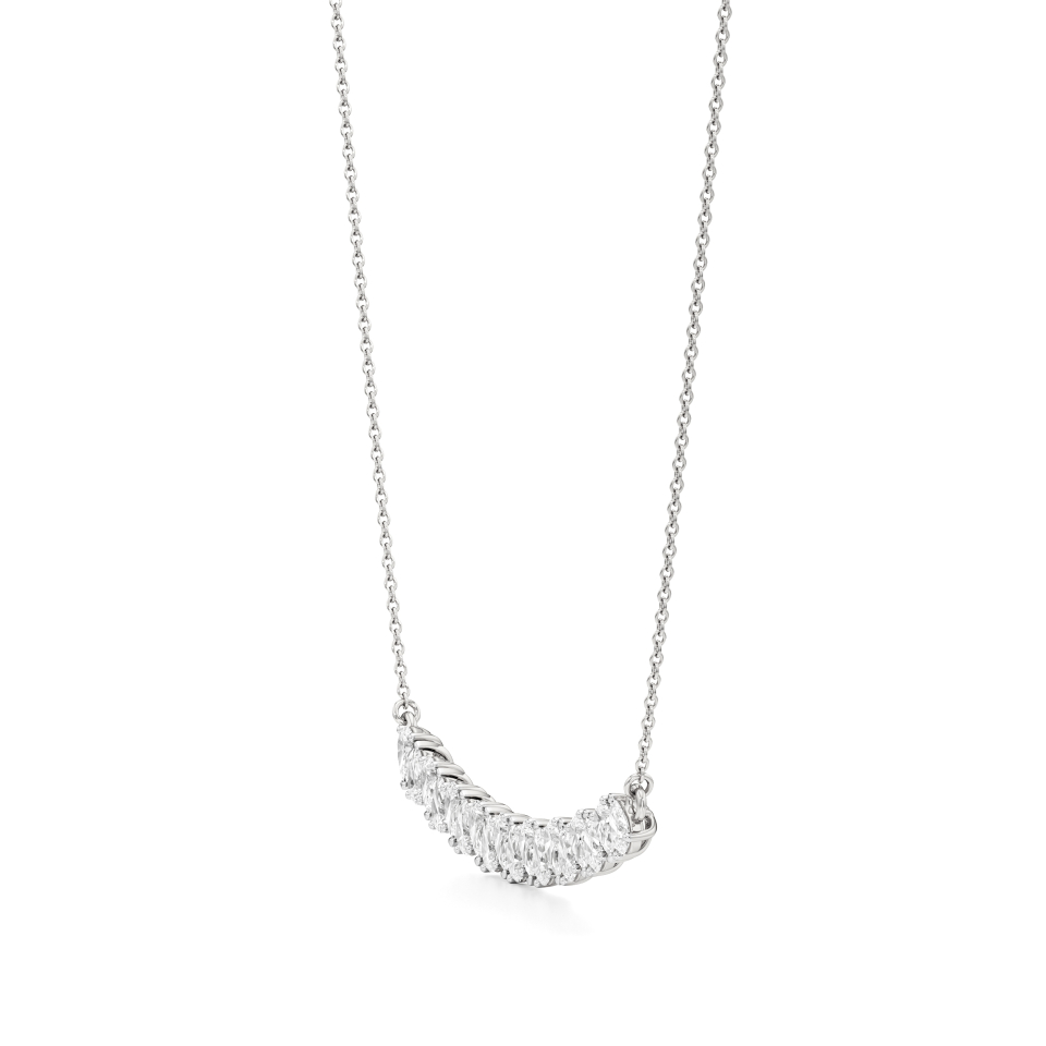 14k White Gold Eternal Spark Bar Necklace