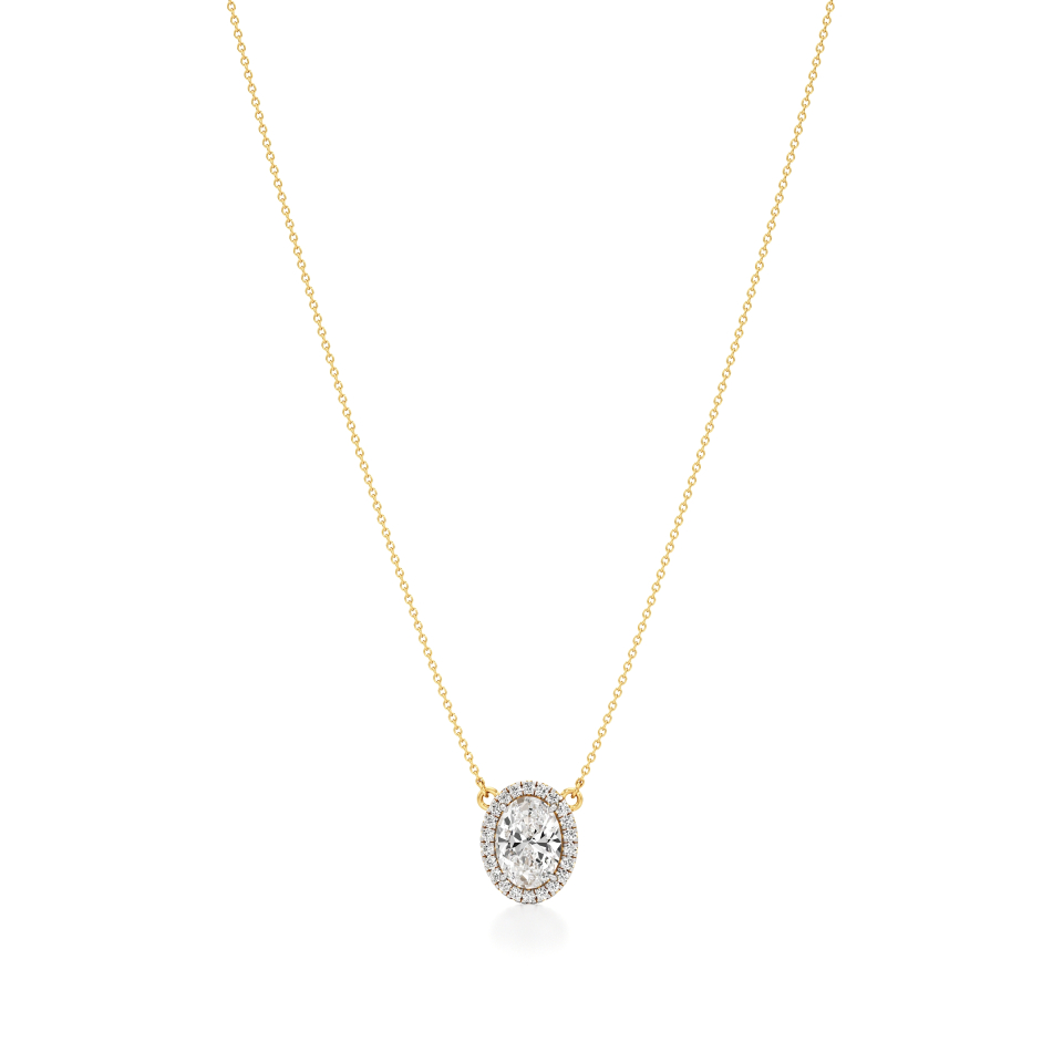 14k Yellow Gold Luminous Halo Necklace