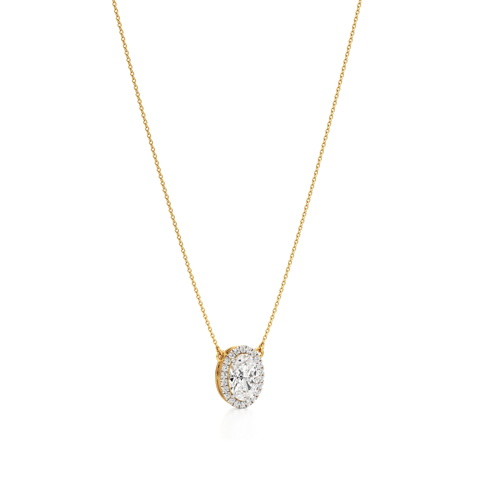 14k Yellow Gold Luminous Halo Necklace