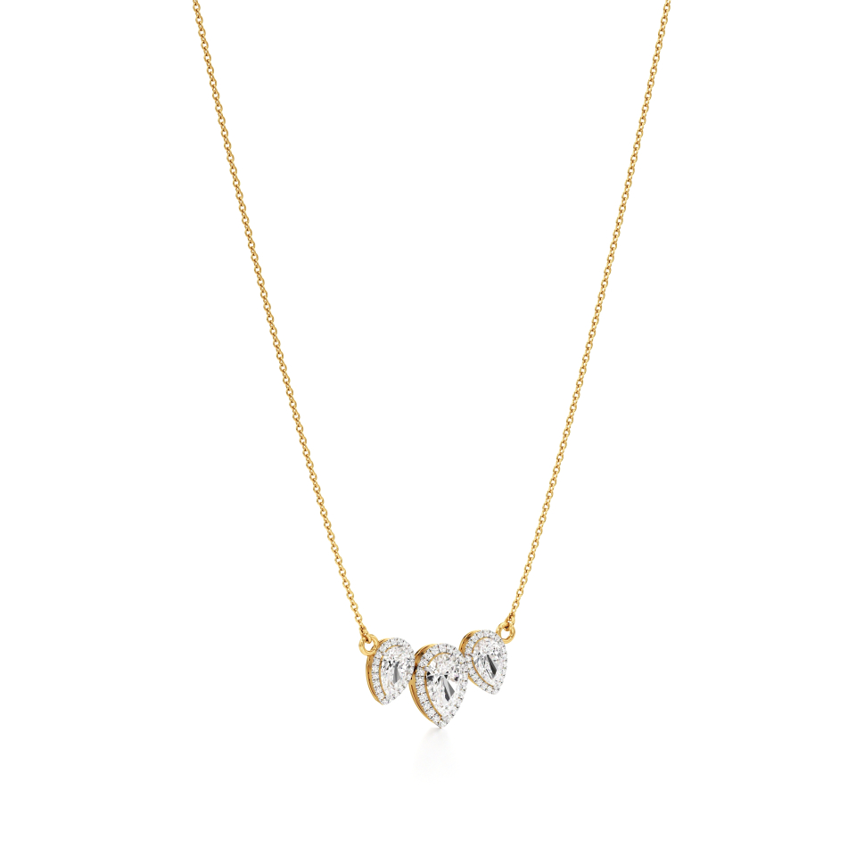 14k Yellow Gold Pearluxe Halo Pendant Necklace