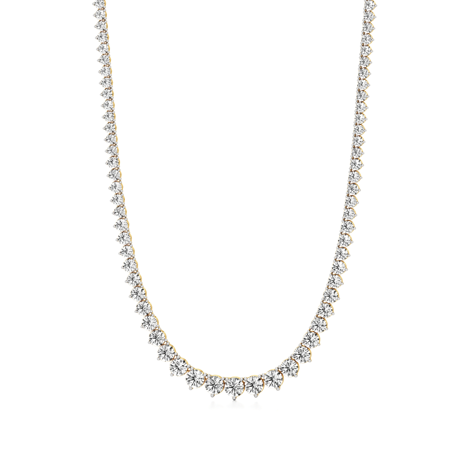 14k Yellow Gold Graduated Diamond Riviera Necklace
